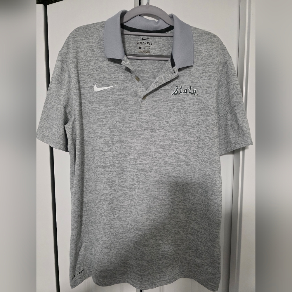 Nike Men's Light Gray Dri-FIT Polo